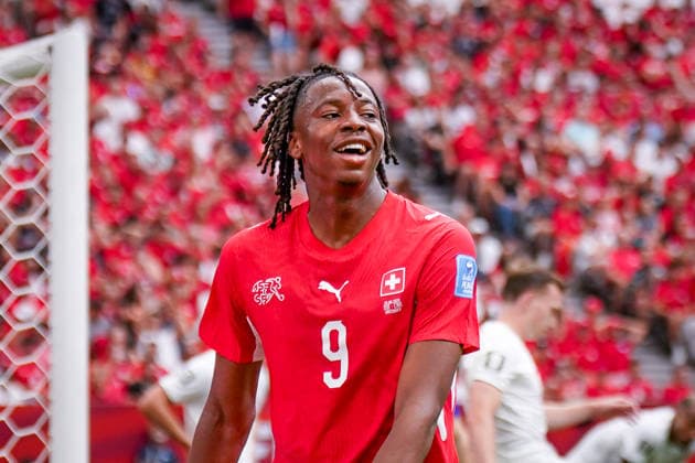 Kanada: Fußball FIFA Weltmeisterschaft 2026 Gruppenphase Schweiz vs Kanada BC Place Stadium (Vancouver, British Columbia): Johan Manzambi (Schweiz, 9) Freude, Emotionen, Jubel, Tor und Torjubel, Mimik, Gesichtsausdruck, Geste, Gestik, Emotion *** Canada Soccer 2026 FIFA World Cup Group Stage Switzerland vs. Canada BC Place Stadium Vancouver, British Columbia Johan Manzambi Switzerland, 9 Joy, Emotions, Cheering, Goal and Goal Celebration, Facial Expressions, Gestures, Emotion Copyright: xJOERANxSTEINSIEKx