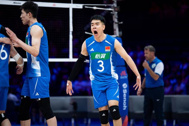 China V Belgium - VNL 2026 Men s Volleyball Nations League. Hebin Wang competes during the Men s VNL FIVB Volleyball Nations League match between China and Belgium at PreZero Arena in Gliwice, Poland, on June 25, 2026. Gliwice Poland  Copyright: xMarcinxGolbax originalFilename:golba-chinavbe260625_np6Hl.jpg