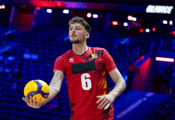 China V Belgium - VNL 2026 Men s Volleyball Nations League. Simon Plaskie competes during the Men s VNL FIVB Volleyball Nations League match between China and Belgium at PreZero Arena in Gliwice, Poland, on June 25, 2026. Gliwice Poland  Copyright: xMarcinxGolbax originalFilename:golba-chinavbe260625_npbSZ.jpg