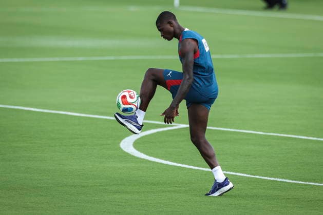 FIFA World Cup, WM, Weltmeisterschaft, Fussball 2026 - Portugal training Portugal s national soccer player Nuno Mendes attends a training session of the team in Palm Beach, Florida, USA, 25 June 2026. Palm Beach Florida United States  Copyright: xMIGUELxA.xLOPESx