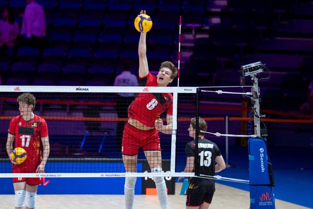 China V Belgium - VNL 2026 Men s Volleyball Nations League. Michiel Fransen competes during the Men s VNL FIVB Volleyball Nations League match between China and Belgium at PreZero Arena in Gliwice, Poland, on June 25, 2026. Gliwice Poland  Copyright: xMarcinxGolbax originalFilename:golba-chinavbe260625_np3JI.jpg