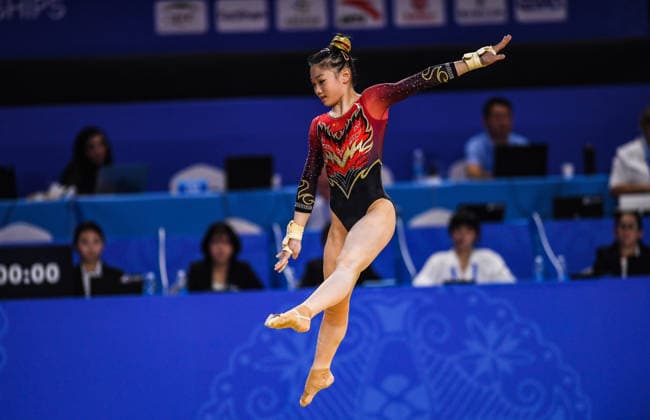 (260625) -- ZUNYI, June 25, 2026 -- Ke Qinqin of China competes in floor exercise during senior women s team & all-around finals at the 13th Senior & 19th Junior Women s Artistic Gymnastics Asian Championships in Zunyi, southwest China s Guizhou Province, June 25, 2026. ) (SP)CHINA-ZUNYI-ARTISTIC GYMNASTICS-ASIAN CHAMPIONSHIPS(CN) TaoxLiang 