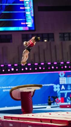(260625) -- ZUNYI, June 25, 2026 -- Ke Qinqin competes in vault during senior women s team & all-around finals at the 13th Senior & 19th Junior Women s Artistic Gymnastics Asian Championships in Zunyi, southwest China s Guizhou Province, June 25, 2026. ) (SP)CHINA-ZUNYI-ARTISTIC GYMNASTICS-ASIAN CHAMPIONSHIPS(CN) TaoxLiang 