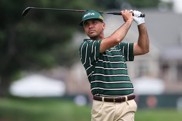 CROMWELL, CT - JUNE 25: Jason Day of Australia hits the ball on the second tee during the first round of the Travelers Championship 2026 at TPC River Highlands on June 25, 2026 in Cromwell, Connecticut. (Photo by Andrew Mordzynski Icon Sportswire) GOLF: JUN 25 PGA, Golf Herren Travelers Championship EDITORIAL USE ONLY Icon2606258012815