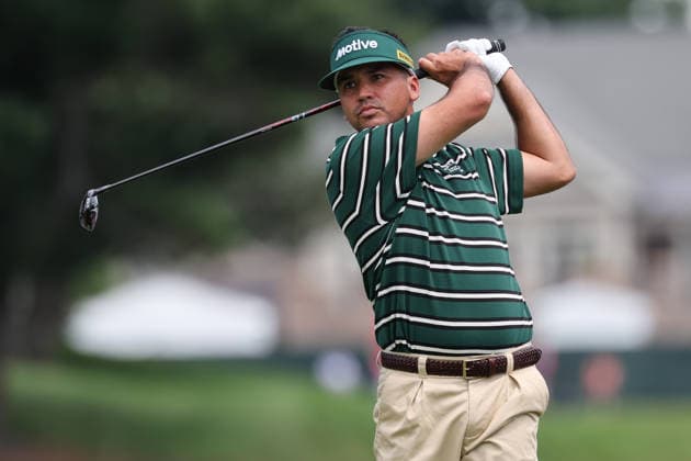 CROMWELL, CT - JUNE 25: Jason Day of Australia hits the ball on the second tee during the first round of the Travelers Championship 2026 at TPC River Highlands on June 25, 2026 in Cromwell, Connecticut. (Photo by Andrew Mordzynski Icon Sportswire) GOLF: JUN 25 PGA, Golf Herren Travelers Championship EDITORIAL USE ONLY Icon2606258012816