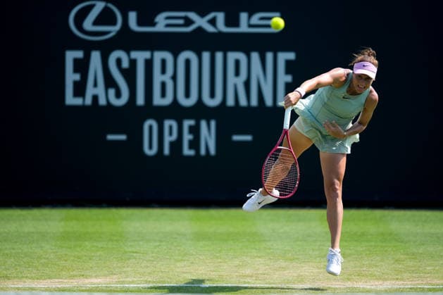 Lexus Eastbourne Open - Day Four Tatjana Maria of Germany competes against Tereza Valentova of the Czech Republic during their quarterfinal match at the 2026 Lexus Eastbourne Open Women s tennis tournament at the Devonshire Park Lawn Tennis Club in Eastbourne, England, on June 25, 2026. Eastbourne United Kingdom  Copyright: xOwenxHammondx originalFilename:hammond-2026lexu260625_npl1T.jpg