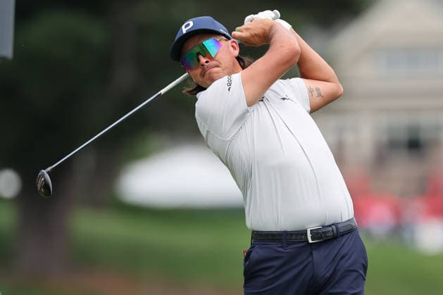 CROMWELL, CT - JUNE 25: Rickie Fowler of the United States hits the ball on the second tee during the first round of the Travelers Championship 2026 at TPC River Highlands on June 25, 2026 in Cromwell, Connecticut. (Photo by Andrew Mordzynski Icon Sportswire) GOLF: JUN 25 PGA, Golf Herren Travelers Championship EDITORIAL USE ONLY Icon2606258012823