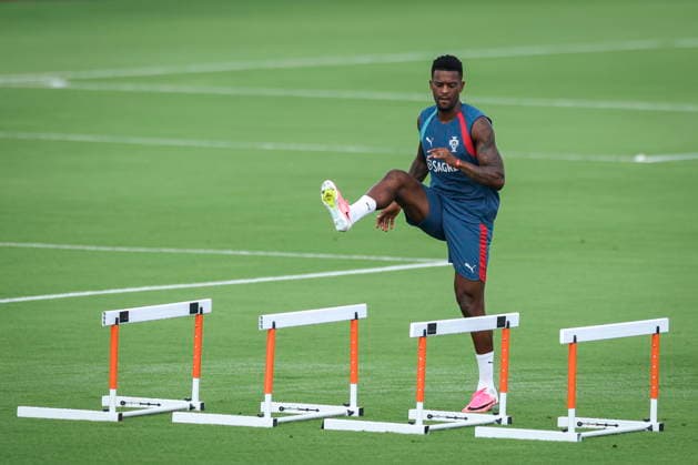 FIFA World Cup, WM, Weltmeisterschaft, Fussball 2026 - Portugal training Portugal s national soccer player Nelson Semedo attends a training session of the team in Palm Beach, Florida, USA, 25 June 2026. Palm Beach Florida United States  Copyright: xMIGUELxA.xLOPESx