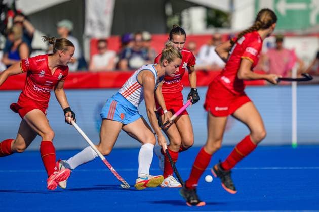 WAVER, 25-06-2026, Belfius Hockey Arena, FIH Hockey Pro League Women, Season 2025-2026. Freeke Moes during the game Belgium - Netherlands (women; 1st match). Belgium - Netherlands (women; 1st match)  x204640593x Copyright: