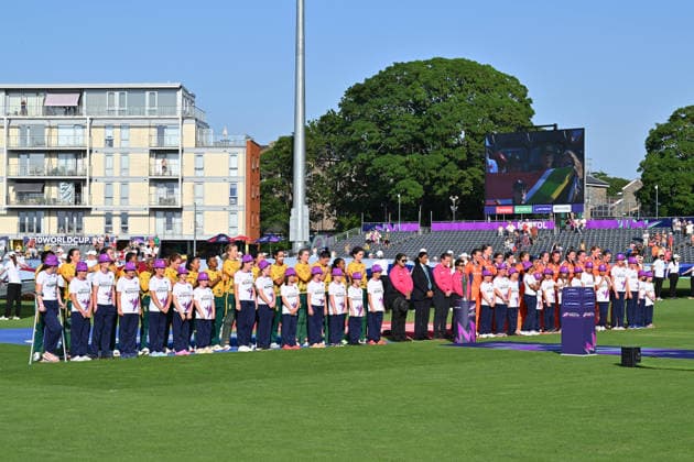 South Africa Women v Netherlands Women, ICC Women s T20 World Cup The players on the field for the National Anthems ahead of the ICC Women s T20 World Cup match between South Africa Women and Netherlands Women at the Seat Unique Stadium, Bristol, UK on 25 June 2026. Bristol Seat Unique Stadium Gloucestershire UK Editorial use only , Copyright: xGrahamxHuntx PSI-24401-0005