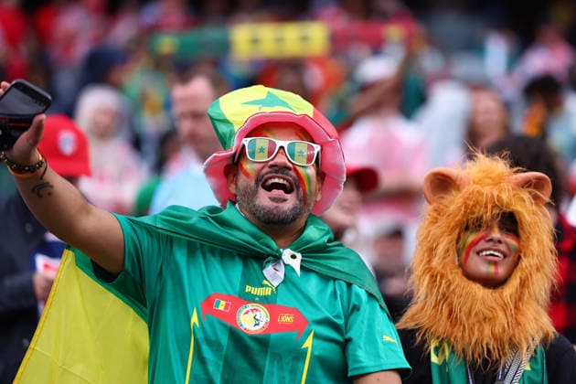 New Jersey, USA, 22nd June 2026. Senegal fans during the Norway vs Senegal FIFA World Cup, WM, Weltmeisterschaft, Fussball match at Metlife Stadium, New Jersey. Picture credit should read: Paul Terry Sportimage EDITORIAL USE ONLY. No use with unauthorised audio, video, data, fixture lists, club league logos or live services. Online in-match use limited to 120 images, no video emulation. No use in betting, games or single club league player publications. SPI_192_PT_Norway_Senegal SPI-4838-0192
