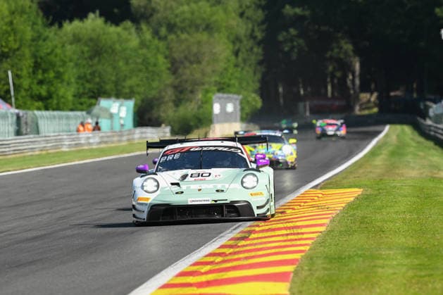 AUTOMOBILE : 24 Heures de SPA Francorchamps - 25 06 2026 80 Lionspeed GP - PK Motorsport (GER) Porsche 911 GT3 R EVO (PRO) driven by Bastian BUUS (DEN) Thomas PREINING (AUT) Ricardo FELLER (SUI), during the CrowdStrike 24 Hours of SPA, 4th round of the GT World Challenge Europe Championship (SRO) on the Spa-Francorchamps circuit in Belgium The 25th June 2026. SPA-FRANCORCHAMPSBelgium  Copyright: xMPSxAGENCYx