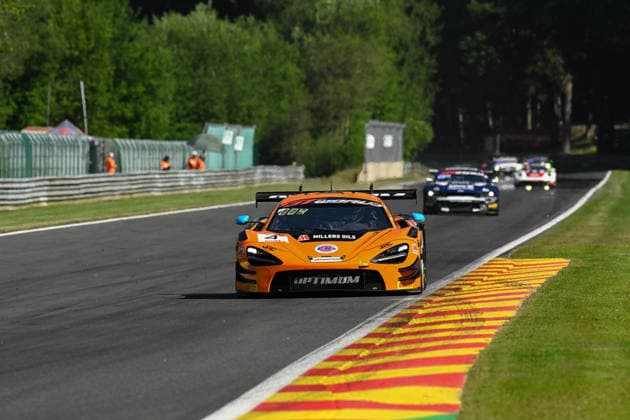 AUTOMOBILE : 24 Heures de SPA Francorchamps - 25 06 2026 4 Optimum Motorsport (GBR) McLaren 720S GT3 EVO (GOLD) driven by Adam SMALLEY (GBR) Freddie TOMLINSON (GBR) Harry GEORGE (GBR) Ruben DEL SARTE (NED), during the CrowdStrike 24 Hours of SPA, 4th round of the GT World Challenge Europe Championship (SRO) on the SPA Francorchamps circuit in Belgium The 25th June 2026. SPA-FRANCORCHAMPSBelgium  Copyright: xMPSxAGENCYx