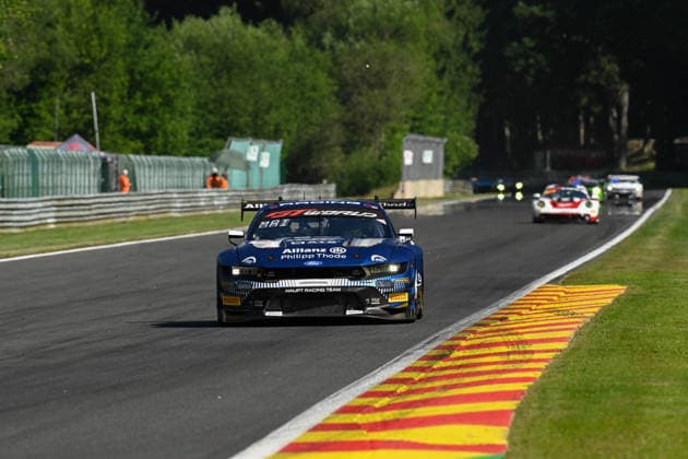 AUTOMOBILE : 24 Heures de SPA Francorchamps - 25 06 2026 64 HRT Ford Racing (GER) Ford Mustang GT3 EVO (PRO) driven by Arjun MAINI (IND) Fabio SCHERER (SUI) Thomas DROUET (FRA), during the CrowdStrike 24 Hours of SPA, 4th round of the GT World Challenge Europe Championship (SRO) on the Spa-Francorchamps circuit in Belgium The 25th June 2026. SPA-FRANCORCHAMPSBelgium  Copyright: xMPSxAGENCYx