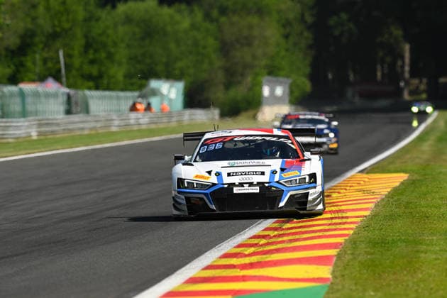 AUTOMOBILE : 24 Heures de SPA Francorchamps - 25 06 2026 25 Sainteloc Racing (FRA) Audi R8 LMS GT3 EVO II (SILVER) driven by Ezequiel PEREZ COMPANC (ARG) Etienne CHELI (FRA) Ivan KLYMENKO (UKR), during the CrowdStrike 24 Hours of SPA, 4th round of the GT World Challenge Europe Championship (SRO) on the SPA Francorchamps circuit in Belgium The 25th June 2026. SPA-FRANCORCHAMPSBelgium  Copyright: xMPSxAGENCYx