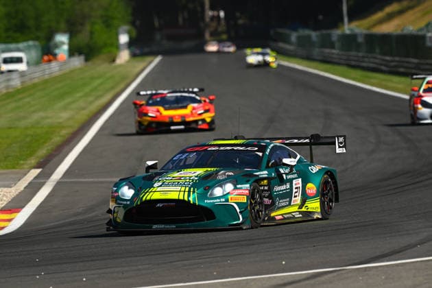 AUTOMOBILE : 24 Heures de SPA Francorchamps - 25 06 2026 21 Comtoyou Racing (BEL) Aston Martin Vantage AMR GT3 EVO (SILVER) driven by Oliver SÖDERSTRÖM (SWE) SÃ bastien BAUD (FRA) Kobe PAUWELS (BEL) Arthur DORISON (FRA), during the CrowdStrike 24 Hours of SPA, 4th round of the GT World Challenge Europe Championship (SRO) on the SPA Francorchamps circuit in Belgium The 25th June 2026. SPA-FRANCORCHAMPSBelgium  Copyright: xMPSxAGENCYx