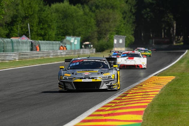 AUTOMOBILE : 24 Heures de SPA Francorchamps - 25 06 2026 66 Tresor Attempto Racing (GER) Audi R8 LMS GT3 EVO II (SILVER) driven by Rocco MAZZOLA (ITA) Sebastian oGAARD (DEN) Ariel LEVI (ISR) Mark KASTELIC (SLO), during the CrowdStrike 24 Hours of SPA, 4th round of the GT World Challenge Europe Championship (SRO) on the Spa-Francorchamps circuit in Belgium The 25th June 2026. SPA-FRANCORCHAMPSBelgium  Copyright: xMPSxAGENCYx