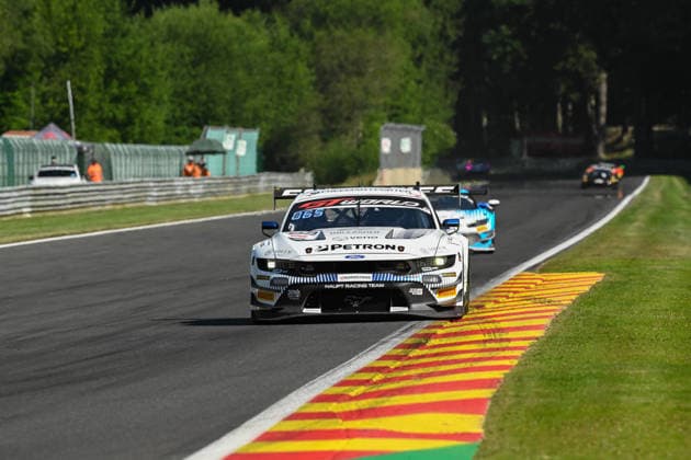 AUTOMOBILE : 24 Heures de SPA Francorchamps - 25 06 2026 65 HRT Ford Racing (GER) Ford Mustang GT3 EVO (SILVER) driven by Finn WIEBELHAUS (GER) Maxime OOSTEN (NED) Eduardo COSETENG (PHI) Max REIS (GER), during the CrowdStrike 24 Hours of SPA, 4th round of the GT World Challenge Europe Championship (SRO) on the Spa-Francorchamps circuit in Belgium The 25th June 2026. SPA-FRANCORCHAMPSBelgium  Copyright: xMPSxAGENCYx