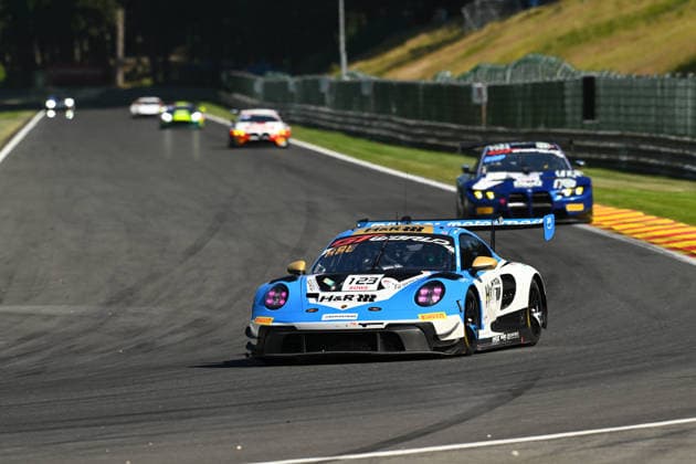 AUTOMOBILE : 24 Heures de SPA Francorchamps - 25 06 2026 123 Muehlner Motorsport (BEL) Porsche 911 GT3 R (992) EVO (BRONZE) driven by Tobias MÜLLER (GER) Bayley HALL (AUS) Armand FUMAL (BEL) Andres LATORRE (AUS), during the CrowdStrike 24 Hours of SPA, 4th round of the GT World Challenge Europe Championship (SRO) on the SPA Francorchamps circuit in Belgium The 25th June 2026. SPA-FRANCORCHAMPSBelgium  Copyright: xMPSxAGENCYx