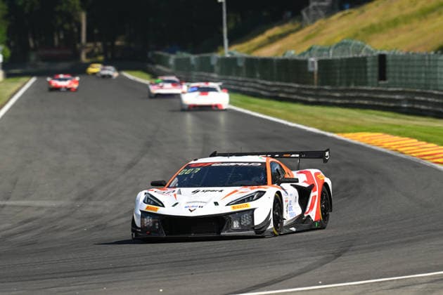 AUTOMOBILE : 24 Heures de SPA Francorchamps - 25 06 2026 24 Steller Motorsport (GBR) Corvette Z06 GT3 R (GOLD) driven by Antoine DOQUIN (FRA) Mikkel PEDERSEN (DEN) Dennis LIND (DEN), during the CrowdStrike 24 Hours of SPA, 4th round of the GT World Challenge Europe Championship (SRO) on the SPA Francorchamps circuit in Belgium The 25th June 2026. SPA-FRANCORCHAMPSBelgium  Copyright: xMPSxAGENCYx