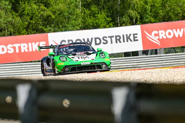 AUTOMOBILE : 24 Heures de SPA Francorchamps - 25 06 2026 54 Dinamic GT (ITA) Porsche 911 GT3 R EVO (SILVER) driven by Tanart SATHIENTHIRAKUL (TLD) Francesco SIMONAZZI (ITA) Angus WHITESIDE (GBR) Loris CABIROU (FRA), during the CrowdStrike 24 Hours of SPA, 4th round of the GT World Challenge Europe Championship (SRO) on the SPA Francorchamps circuit in Belgium The 25th June 2026. SPA-FRANCORCHAMPSBelgium  Copyright: xMPSxAGENCYx