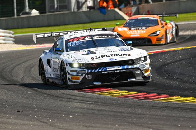 AUTOMOBILE : 24 Heures de SPA Francorchamps - 25 06 2026 65 HRT Ford Racing (GER) Ford Mustang GT3 EVO (SILVER) driven by Finn WIEBELHAUS (GER) Maxime OOSTEN (NED) Eduardo COSETENG (PHI) Max REIS (GER), during the CrowdStrike 24 Hours of SPA, 4th round of the GT World Challenge Europe Championship (SRO) on the Spa-Francorchamps circuit in Belgium The 25th June 2026. SPA-FRANCORCHAMPSBelgium  Copyright: xMPSxAGENCYx