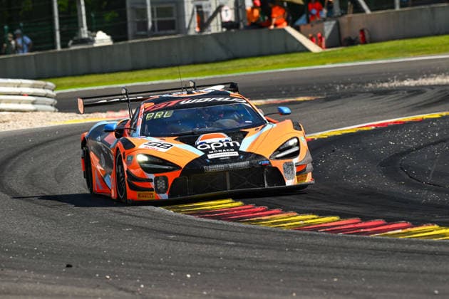 AUTOMOBILE : 24 Heures de SPA Francorchamps - 25 06 2026 58 Garage 59 (GBR) McLaren 720S GT3 EVO (GOLD) driven by Thomas FLEMING (GBR) Louis PRETTE (MON) Benjamin GOETHE (GER), during the CrowdStrike 24 Hours of SPA, 4th round of the GT World Challenge Europe Championship (SRO) on the SPA Francorchamps circuit in Belgium The 25th June 2026. SPA-FRANCORCHAMPSBelgium  Copyright: xMPSxAGENCYx