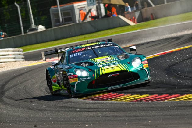 AUTOMOBILE : 24 Heures de SPA Francorchamps - 25 06 2026 21 Comtoyou Racing (BEL) Aston Martin Vantage AMR GT3 EVO (SILVER) driven by Oliver SÖDERSTRÖM (SWE) SÃ bastien BAUD (FRA) Kobe PAUWELS (BEL) Arthur DORISON (FRA), during the CrowdStrike 24 Hours of SPA, 4th round of the GT World Challenge Europe Championship (SRO) on the SPA Francorchamps circuit in Belgium The 25th June 2026. SPA-FRANCORCHAMPSBelgium  Copyright: xMPSxAGENCYx