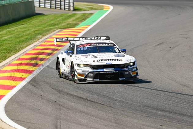 AUTOMOBILE : 24 Heures de SPA Francorchamps - 25 06 2026 65 HRT Ford Racing (GER) Ford Mustang GT3 EVO (SILVER) driven by Finn WIEBELHAUS (GER) Maxime OOSTEN (NED) Eduardo COSETENG (PHI) Max REIS (GER), during the CrowdStrike 24 Hours of SPA, 4th round of the GT World Challenge Europe Championship (SRO) on the Spa-Francorchamps circuit in Belgium The 25th June 2026. SPA-FRANCORCHAMPSBelgium  Copyright: xMPSxAGENCYx