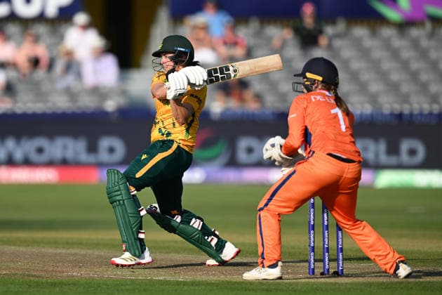 South Africa Women v Netherlands Women, ICC Women s T20 World Cup Tasmin Brits of South Africa hits the ball to the boundary for four runs during the ICC Women s T20 World Cup match between South Africa Women and Netherlands Women at the Seat Unique Stadium, Bristol, UK on 25 June 2026. Bristol Seat Unique Stadium Gloucestershire UK Editorial use only , Copyright: xGrahamxHuntx PSI-24401-0023