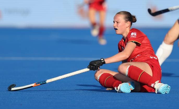 Belgium s Alix Marien looks dejected during a hockey game between Belgian national team, Nationalteam Red Panthers and Netherlands, Thursday 25 June 2026 in Wavre, match 14 16 in the group stage of the women s FIH Pro League competition. VIRGINIExLEFOUR  x179261965x