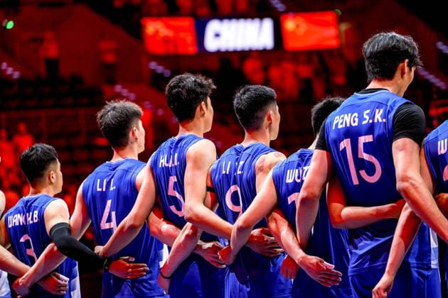 GLIWICE 25.06.2026 MECZ SIATKARSKA LIGA NARODOW 2026 PILKA SIATKOWA --- FIVB VOLLEYBALL NATIONS LEAGUE MATCH: CHINY - BELGIA --- CHINA - BELGIUM N Z REPREZENTACJA CHIN TEAM CHINA HEBIN WANG LEI LI YONGZHEN LI FOT.PAWEL PIOTROWSKI 400MM.PL NEWSPIX.PL --- newspix.pl 