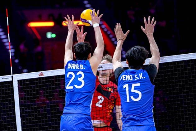 GLIWICE 25.06.2026 MECZ SIATKARSKA LIGA NARODOW 2026 PILKA SIATKOWA --- FIVB VOLLEYBALL NATIONS LEAGUE MATCH: CHINY - BELGIA --- CHINA - BELGIUM N Z BIN WANG FERRE REGGERS SHIKUN PENG FOT.PAWEL PIOTROWSKI 400MM.PL NEWSPIX.PL --- newspix.pl 