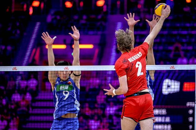 GLIWICE 25.06.2026 MECZ SIATKARSKA LIGA NARODOW 2026 PILKA SIATKOWA --- FIVB VOLLEYBALL NATIONS LEAGUE MATCH: CHINY - BELGIA --- CHINA - BELGIUM N Z YONGZHEN LI FERRE REGGERS FOT.PAWEL PIOTROWSKI 400MM.PL NEWSPIX.PL --- newspix.pl 