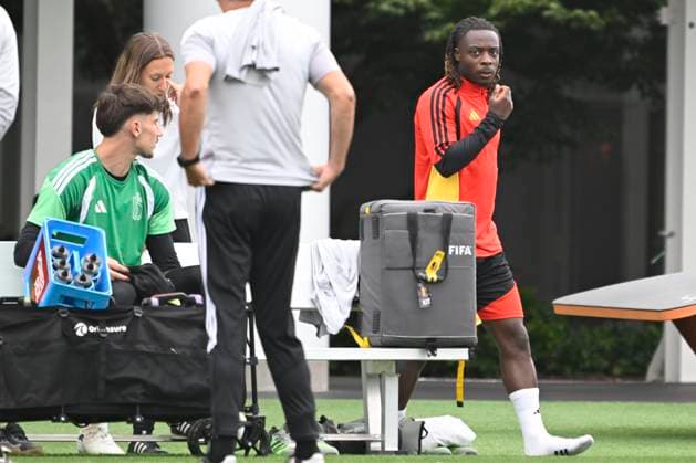Belgian national football team - FIFA World Cup, WM, Weltmeisterschaft, Fussball 2026 - media activities 25 06 2026 RENTON, UNITED STATES OF AMERICA - JUNE 25 : Doku Jeremy forward of Belgium pictured during a training session of the Belgian national football team during the FIFA World Cup 2026 on June 25, 2026 in Renton, United States of America, 25 06 2026 Renton United States of America  Copyright: xNicoxVereeckenx