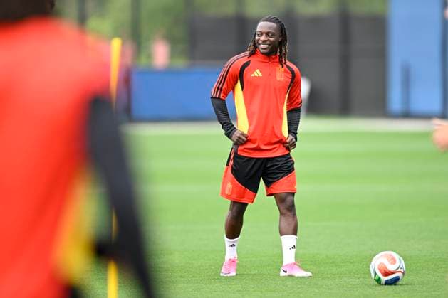 Belgian national football team - FIFA World Cup, WM, Weltmeisterschaft, Fussball 2026 - media activities 25 06 2026 RENTON, UNITED STATES OF AMERICA - JUNE 25 : Doku Jeremy forward of Belgium pictured during a training session of the Belgian national football team during the FIFA World Cup 2026 on June 25, 2026 in Renton, United States of America, 25 06 2026 Renton United States of America  Copyright: xNicoxVereeckenx