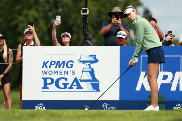 KPMG Women™s PGA, Golf Herren Championship 2026 CHASKA, MINNESOTA - JUNE 25: Nelly Korda of Florida hits from the 12th tee during the first round of the KPMG Women™s PGA Championship 2026 at Hazeltine National Golf Club in Chaska, Minnesota, USA Thursday, June 25, 2026. Chaska Minnesota United States  Copyright: xAmyxLemusx originalFilename:lemus-kpmgwome260625_npMYH.jpg