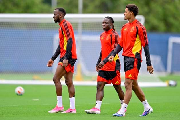 Belgian national football team - FIFA World Cup, WM, Weltmeisterschaft, Fussball 2026 - media activities 25 06 2026 RENTON, UNITED STATES OF AMERICA - JUNE 25 : Lukaku Romelu forward of Belgium, Doku Jeremy forward of Belgium and De Winter Koni defender of Belgium pictured during a training session of the Belgian national football team during the FIFA World Cup 2026 on June 25, 2026 in Renton, United States of America, 25 06 2026 Renton United States of America  Copyright: xJanxDexMeuleneirx