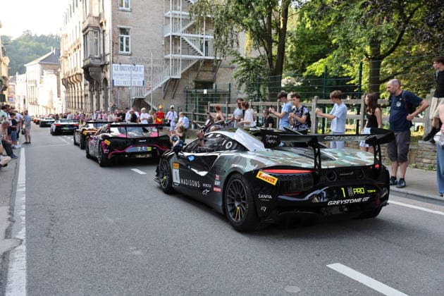 RECORD DATE NOT STATED 7 Mattia Drudi (ITA) Marco Sorensen (DNK) Nicki Thiim (DNK), Aston Martin Vantage AMR GT3 EVO, Team: Comtoyou Racing (BEL) bei der Parade in den Strassen von Spa BEL, Motorsport, CrowdStrike 24H Of Spa, Spa-Francorchamps, Circuit Spa-Francorchamps, Belgien, Mittwoch, Parade, 24.06.2026 BEL, Motorsport, CrowdStrike 24H Of Spa, Spa-Francorchamps, Circuit Spa-Francorchamps, Belgien, Mittwoch, Parade, 24.06.2026 Spa-Francorchamps *** 7 Mattia Drudi ITA, Marco Sorensen DNK, Nicki Thiim DNK, Aston Martin Vantage AMR GT3 EVO, Team Comtoyou Racing BEL during the parade through the streets of Spa BEL, Motorsports, CrowdStrike 24H of Spa, Spa Francorchamps, Spa-Francorchamps Circuit, Belgium, Wednesday, parade, June 24, 2026 BEL, motorsports, CrowdStrike 24H of Spa, Spa-Francorchamps, Spa-Francorchamps Circuit, Belgium, Wednesday, parade, June 24, 2026, Spa-Francorchamps Copyright: xEibner-Pressefoto JuergenxAugstx EP_JAT
