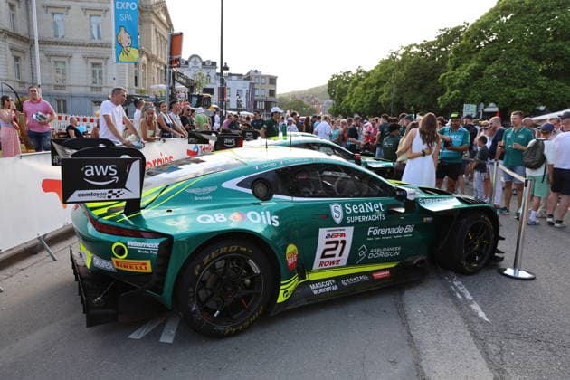 RECORD DATE NOT STATED 21 Oliver Soederstroem (SWE) Sebastien Baud (FRA) Kobe Pauwels (BEL) Atur Dorison (ITA), Aston Martin Vantage AMR GT3 EVO, Team: Comtoyou Racing (BEL) bei der Parade in den Strassen von Spa BEL, Motorsport, CrowdStrike 24H Of Spa, Spa-Francorchamps, Circuit Spa-Francorchamps, Belgien, Mittwoch, Parade, 24.06.2026 BEL, Motorsport, CrowdStrike 24H Of Spa, Spa-Francorchamps, Circuit Spa-Francorchamps, Belgien, Mittwoch, Parade, 24.06.2026 Spa-Francorchamps *** 21 Oliver Soederstroem SWE, Sebastien Baud FRA, Kobe Pauwels BEL, Atur Dorison ITA, Aston Martin Vantage AMR GT3 EVO, Team Comtoyou Racing BEL during the parade through the streets of Spa BEL, Motorsports, CrowdStrike 24H of Spa, Spa-Francorchamps, Circuit de Spa-Francorchamps, Belgium, Wednesday, parade, June 24, 2026 BEL, motorsports, CrowdStrike 24H of Spa, Spa-Francorchamps, Spa-Francorchamps Circuit, Belgium, Wednesday, parade, June 24, 2026, Spa-Francorchamps Copyright: xEibner-Pressefoto JuergenxAugstx EP_JAT