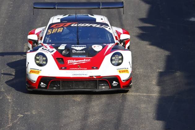RECORD DATE NOT STATED 914 Edward McDermott (GBR) Kenzie Reiss Beecroft (GBR) Carl Bennett (GBR) Bryce Fullwood (GBR),Porsche 911 GT3 R Evo, Team: Razoon - more than racing (AUT) bei der Parade in den Strassen von Spa BEL, Motorsport, CrowdStrike 24H Of Spa, Spa-Francorchamps, Circuit Spa-Francorchamps, Belgien, Mittwoch, Parade, 24.06.2026 BEL, Motorsport, CrowdStrike 24H Of Spa, Spa-Francorchamps, Circuit Spa-Francorchamps, Belgien, Mittwoch, Parade, 24.06.2026 Spa-Francorchamps *** 914 Edward McDermott GBR Kenzie Reiss Beecroft GBR Carl Bennett GBR Bryce Fullwood GBR, Porsche 911 GT3 R Evo, Team Razoon more than racing AUT during the parade through the streets of Spa BEL, Motorsports, CrowdStrike 24H of Spa, Spa-Francorchamps, Circuit de Spa-Francorchamps, Belgium, Wednesday, parade, June 24, 2026 BEL, motorsports, CrowdStrike 24H of Spa, Spa-Francorchamps, Spa-Francorchamps Circuit, Belgium, Wednesday, parade, June 24, 2026, Spa-Francorchamps Copyright: xEibner-Pressefoto JuergenxAugstx EP_JAT