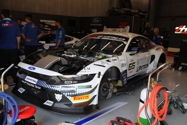 RECORD DATE NOT STATED 65 Finn Wiebelhaus (GER) Maxime Oosten (NLD) Eduardo Coseteng (PHL) Max Reis (GER), Ford Mustang GT3 Evo, Team: HRT Ford Racing (GER) in der Box BEL, Motorsport, CrowdStrike 24H Of Spa, Spa-Francorchamps, Circuit Spa-Francorchamps, Belgien, Mittwoch, Parade, 24.06.2026 BEL, Motorsport, CrowdStrike 24H Of Spa, Spa-Francorchamps, Circuit Spa-Francorchamps, Belgien, Mittwoch, Parade, 24.06.2026 Spa-Francorchamps *** 65 Finn Wiebelhaus GER, Maxime Oosten NLD, Eduardo Coseteng PHL, Max Reis GER, Ford Mustang GT3 Evo, Team HRT Ford Racing GER in the pits BEL, Motorsports, CrowdStrike 24H of Spa, Spa-Francorchamps, Circuit Spa Francorchamps, Belgium, Wednesday, parade, June 24, 2026 BEL, motorsports, CrowdStrike 24H of Spa, Spa Francorchamps, Spa-Francorchamps Circuit, Belgium, Wednesday, parade, June 24, 2026, Spa-Francorchamps Copyright: xEibner-Pressefoto JuergenxAugstx EP_JAT