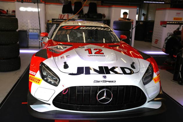 RECORD DATE NOT STATED 12 Tom Kalender (Hamm Sieg GER) Gabriel Rindone (ITA) Mikael Grnier (CAN) Jarrod Wberski (ZAF), Mercedes-AMG GT3 Evo, Team: GetSpeed Team Dubai (GER) in der Box BEL, Motorsport, CrowdStrike 24H Of Spa, Spa-Francorchamps, Circuit Spa-Francorchamps, Belgien, Mittwoch, Parade, 24.06.2026 BEL, Motorsport, CrowdStrike 24H Of Spa, Spa-Francorchamps, Circuit Spa-Francorchamps, Belgien, Mittwoch, Parade, 24.06.2026 Spa-Francorchamps *** 12 Tom Kalender Hamm, Victory, GER; Gabriel Rindone, ITA; Mikael Grnier, CAN; Jarrod Wberski, ZAF, Mercedes AMG GT3 Evo, Team GetSpeed, Team Dubai, GER, in the pits, BEL, Motorsports, CrowdStrike 24H of Spa, Spa-Francorchamps, Spa-Francorchamps Circuit, Belgium, Wednesday, parade, June 24, 2026 BEL, motorsports, CrowdStrike 24H of Spa, Spa-Francorchamps, Circuit de Spa-Francorchamps, Belgium, Wednesday, Parade, June 24, 2026, Spa-Francorchamps Copyright: xEibner-Pressefoto JuergenxAugstx EP_JAT