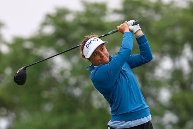 June 25, 2026, Chaska, Minnesota, United States: AMANDA DOHERTY tees off at hole three. This is the first day of the 2026 KPMG WomenÃ¢â‚¬â ¢s PGA, Golf Herren Championship at Hazeltine National Golf Course in Chaska Minnesota. Chaska United States - ZUMAt166 20260625_zsp_t166_009 Copyright: xMichaelxTurnerx
