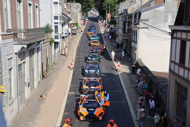 RECORD DATE NOT STATED 59 Joseph Loake (GBR) Dean McDonald (GBR) Marvin Kirchhoefer (GER), McLaren 20S GT3 Evo, Team: Garage59 (GBR), 58 Thomas Fleming (GBR) Lois Prette (MON) Benjamin Goethe (GER), McLaren 20S GT3 Evo, Team: Garage59 (GBR) und viele weitere GT3 Rennwagen bei der Parade in den Strassen von Spa BEL, Motorsport, CrowdStrike 24H Of Spa, Spa-Francorchamps, Circuit Spa-Francorchamps, Belgien, Mittwoch, Parade, 24.06.2026 BEL, Motorsport, CrowdStrike 24H Of Spa, Spa-Francorchamps, Circuit Spa-Francorchamps, Belgien, Mittwoch, Parade, 24.06.2026 Spa-Francorchamps *** 59 Joseph Loake GBR, Dean McDonald GBR, Marvin Kirchhoefer GER, McLaren 20S GT3 Evo, Team Garage59 GBR, 58 Thomas Fleming GBR, Lois Prette MON, Benjamin Goethe GER, McLaren 20S GT3 Evo, Team Garage59 GBR, and many more GT3 race cars in the parade through the streets of Spa BEL, motorsports, CrowdStrike 24H of Spa, Spa Francorchamps, Circuit Spa Francorchamps, Belgium, Wednesday, parade, June 24, 2026 BEL, motorsports, CrowdStrike 24H of Spa, Spa Francorchamps, Circuit de Spa-Francorchamps, Belgium, Wednesday, parade, June 24, 2026, Spa-Francorchamps Copyright: xEibner-Pressefoto JuergenxAugstx EP_JAT