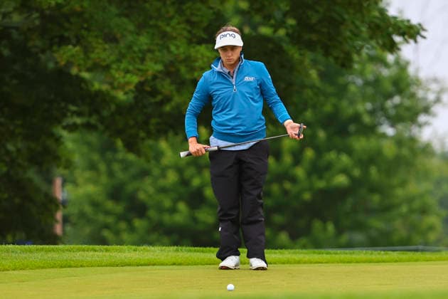 June 25, 2026, Chaska, Minnesota, United States: Amanda Doherty prepares for a putt at hole two. This is the first day of the 2026 KPMG WomenÃ¢â‚¬â ¢s PGA, Golf Herren Championship at Hazeltine National Golf Course in Chaska Minnesota. Chaska United States - ZUMAt166 20260625_zsp_t166_011 Copyright: xMichaelxTurnerx