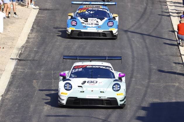 RECORD DATE NOT STATED 80 Bastian Buus (DNK) Thomas Preining (AUT) Ricardo Feller (CHE), Porsche 911 GT3 R Evo, Team: Lionspeed GP (GER) und 123 Vanina Ickx (BEL) Tobias Mueller (GER) Paul Meijer (NLD), Porsche 911 GT3 R Evo, Team: Muehlner Motorsport (BEL) bei der Parade in den Strassen von Spa BEL, Motorsport, CrowdStrike 24H Of Spa, Spa-Francorchamps, Circuit Spa-Francorchamps, Belgien, Mittwoch, Parade, 24.06.2026 BEL, Motorsport, CrowdStrike 24H Of Spa, Spa-Francorchamps, Circuit Spa-Francorchamps, Belgien, Mittwoch, Parade, 24.06.2026 Spa-Francorchamps *** 80 Bastian Buus (DNK), Thomas Preining (AUT), Ricardo Feller (CHE), Porsche 911 GT3 R Evo, Team Lionspeed GP (GER), and 123 Vanina Ickx (BEL), Tobias Mueller (GER), Paul Meijer (NLD), Porsche 911 GT3 R Evo, Team Muehlner Motorsport BEL during the parade through the streets of Spa BEL, motorsports, CrowdStrike 24H Of Spa, Spa Francorchamps, Circuit de Spa-Francorchamps, Belgium, Wednesday, parade, June 24, 2026, BEL, motorsports, CrowdStrike 24H of Spa, Spa-Francorchamps, Spa-Francorchamps Circuit, Belgium, Wednesday, parade, June 24, 2026, Spa-Francorchamps Copyright: xEibner-Pressefoto JuergenxAugstx EP_JAT