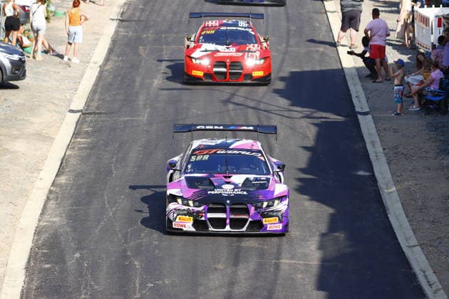 RECORD DATE NOT STATED 998 Ugo De Wilde (BEL) Tim Tramnitz (GER) Jens Klingmann (GER), BMW M4 GT3 Evo, Team: Rowe Racing (GER) und 991 James Kellett (GBR) Darren Leung (GBR), BMW M4 GT3 Evo, Team: Paradine Competition (GBR) bei der Parade in den Strassen von Spa BEL, Motorsport, CrowdStrike 24H Of Spa, Spa-Francorchamps, Circuit Spa-Francorchamps, Belgien, Mittwoch, Parade, 24.06.2026 BEL, Motorsport, CrowdStrike 24H Of Spa, Spa-Francorchamps, Circuit Spa-Francorchamps, Belgien, Mittwoch, Parade, 24.06.2026 Spa-Francorchamps *** 998 Ugo De Wilde (BEL), Tim Tramnitz (GER), Jens Klingmann (GER), BMW M4 GT3 Evo, Team Rowe Racing (GER), and 991 James Kellett (GBR), Darren Leung (GBR), BMW M4 GT3 Evo, Team Paradine Competition GBR during the parade through the streets of Spa BEL, Motorsports, CrowdStrike 24H Of Spa, Spa Francorchamps, Spa-Francorchamps Circuit, Belgium, Wednesday, parade, June 24, 2026 BEL, motorsports, CrowdStrike 24H of Spa, Spa-Francorchamps, Circuit de Spa-Francorchamps, Belgium, Wednesday, parade, June 24, 2026, Spa-Francorchamps Copyright: xEibner-Pressefoto JuergenxAugstx EP_JAT