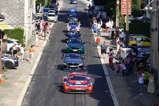 RECORD DATE NOT STATED 89 Alex Fontana (CHE) Bashar Mardini (UAE) Patrick olv (GER) Axcil Jeffries (ZAF), Porsche 911 GT3 R Evo, Team: Lionspeed GP (GER) bei der Parade in den Strassen von Spa BEL, Motorsport, CrowdStrike 24H Of Spa, Spa-Francorchamps, Circuit Spa-Francorchamps, Belgien, Mittwoch, Parade, 24.06.2026 BEL, Motorsport, CrowdStrike 24H Of Spa, Spa-Francorchamps, Circuit Spa-Francorchamps, Belgien, Mittwoch, Parade, 24.06.2026 Spa-Francorchamps *** 89 Alex Fontana (CHE), Bashar Mardini (UAE), Patrick Olv (GER), Axcil Jeffries (ZAF), Porsche 911 GT3 R Evo, Team Lionspeed GP (GER) during the parade through the streets of Spa (BEL), Motorsports, CrowdStrike 24H of Spa, Spa-Francorchamps, Spa Francorchamps Circuit, Belgium, Wednesday, parade, June 24, 2026 BEL, motorsports, CrowdStrike 24H of Spa, Spa Francorchamps, Spa-Francorchamps Circuit, Belgium, Wednesday, parade, June 24, 2026, Spa-Francorchamps Copyright: xEibner-Pressefoto JuergenxAugstx EP_JAT