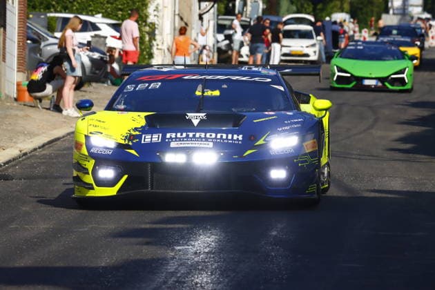 RECORD DATE NOT STATED 96 Luca Engstler (GER) Marco Mapelli (ITA) Patric Niederhauser (CHE), Lamborghini Temerario GT3, Team: Rutronik Racing (GER) bei der Parade in den Strassen von Spa BEL, Motorsport, CrowdStrike 24H Of Spa, Spa-Francorchamps, Circuit Spa-Francorchamps, Belgien, Mittwoch, Parade, 24.06.2026 BEL, Motorsport, CrowdStrike 24H Of Spa, Spa-Francorchamps, Circuit Spa-Francorchamps, Belgien, Mittwoch, Parade, 24.06.2026 Spa-Francorchamps *** 96 Luca Engstler GER, Marco Mapelli ITA, Patric Niederhauser CHE, Lamborghini Temerario GT3, Team Rutronik Racing GER during the parade through the streets of Spa BEL, Motorsports, CrowdStrike 24H of Spa, Spa Francorchamps, Spa Francorchamps Circuit, Belgium, Wednesday, parade, June 24, 2026 BEL, motorsports, CrowdStrike 24H of Spa, Spa Francorchamps, Spa-Francorchamps Circuit, Belgium, Wednesday, parade, June 24, 2026, Spa-Francorchamps Copyright: xEibner-Pressefoto JuergenxAugstx EP_JAT